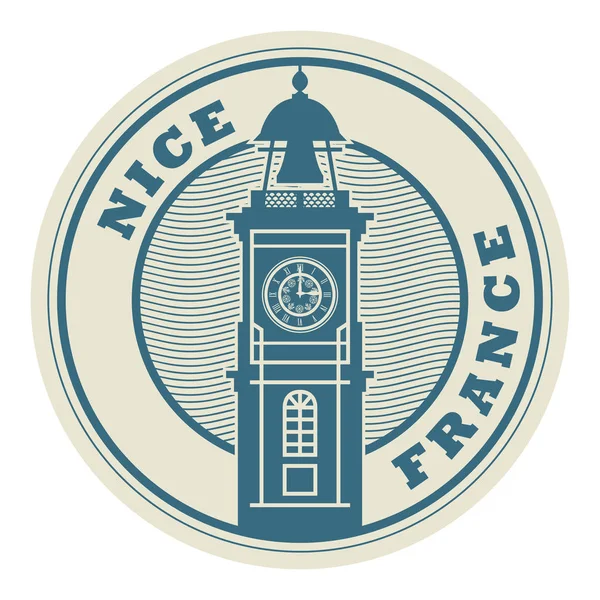 Razítko nebo popisek Nice, Francie — Stockový vektor
