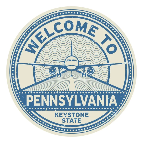 欢迎来到宾夕法尼亚州, 美国 — 图库矢量图片