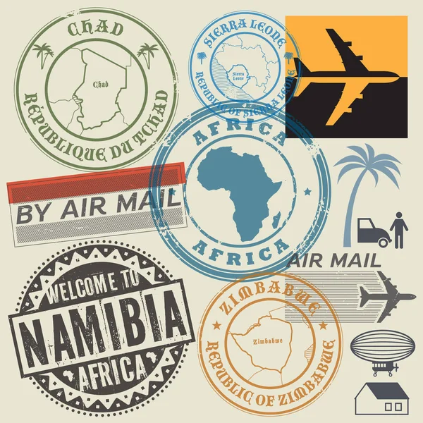 Travel stamps or symbols set Africa — Stock Vector