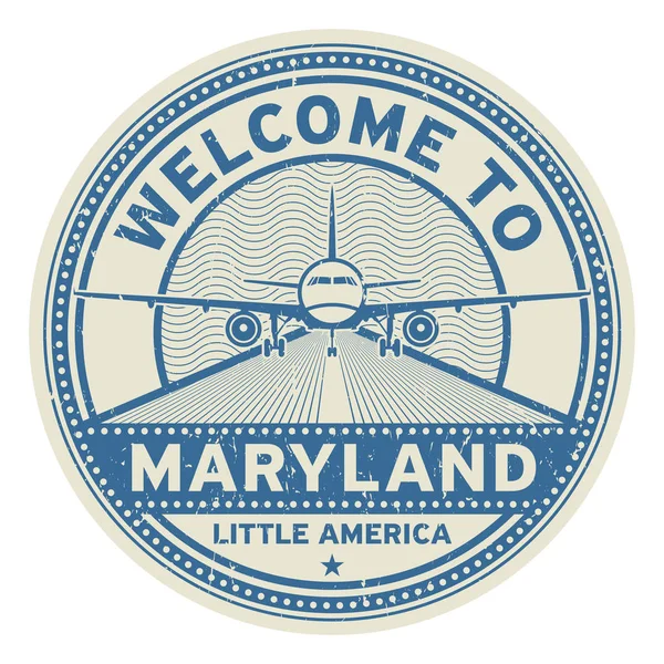 Hoşgeldiniz Maryland, Amerika Birleşik Devletleri — Stok Vektör