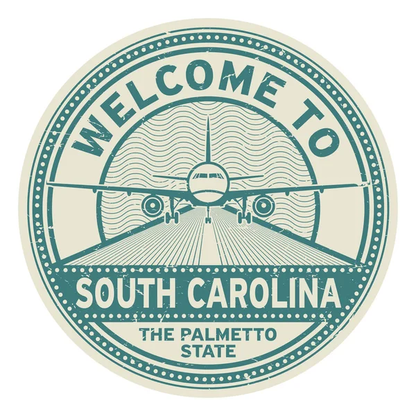 Hoşgeldiniz South Carolina, Amerika Birleşik Devletleri — Stok Vektör