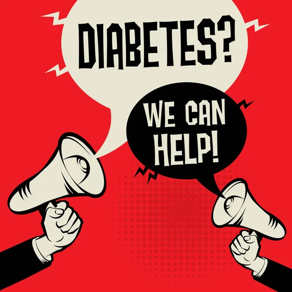 Diabetes? We Can Help! — Stock Vector