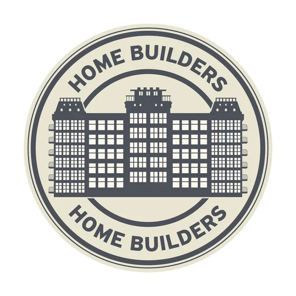 房屋建筑商印章或标志 — 图库矢量图片