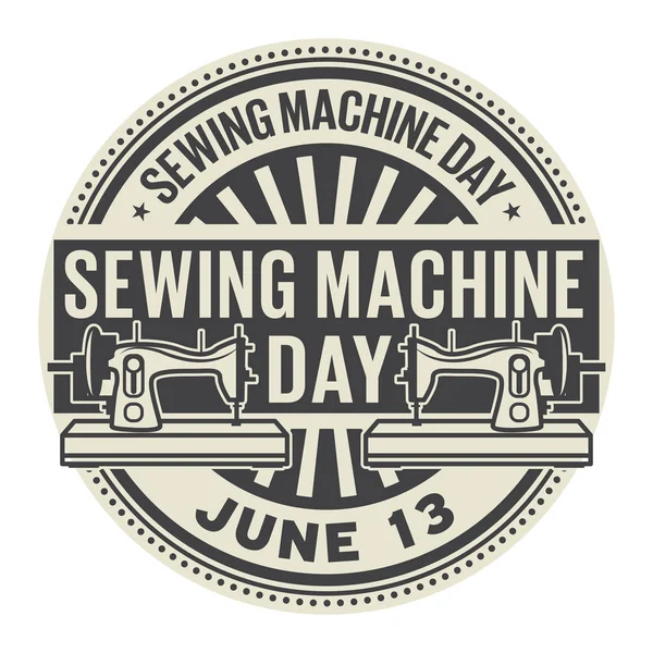 Sewing Machine Day stamp — Stock Vector