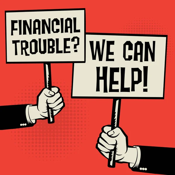 Οικονομικό πρόβλημα; Μπορούμε να σας βοηθήσουμε! — Διανυσματικό Αρχείο
