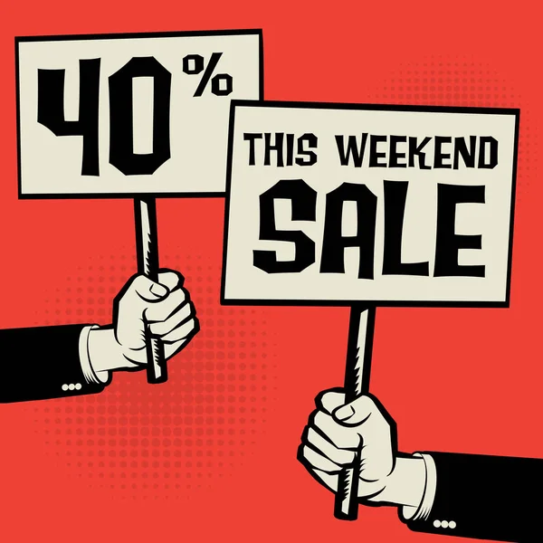 Esta venda de fim de semana - 40 por cento — Vetor de Stock