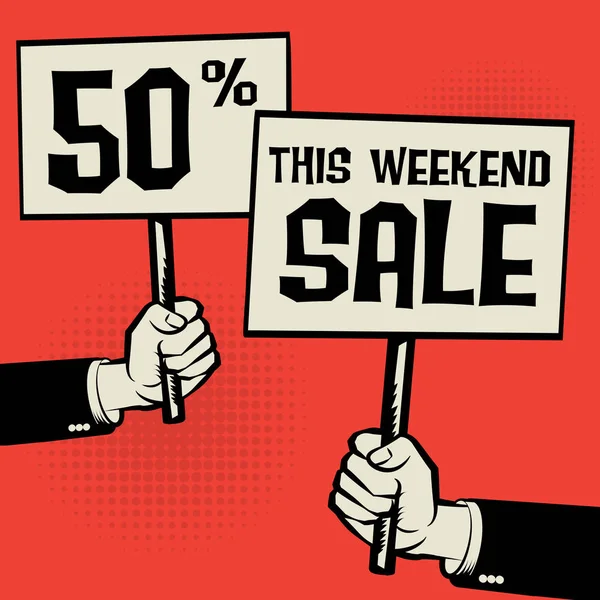 Πώληση αυτό το σαββατοκύριακο - 50 τοις εκατό — Διανυσματικό Αρχείο