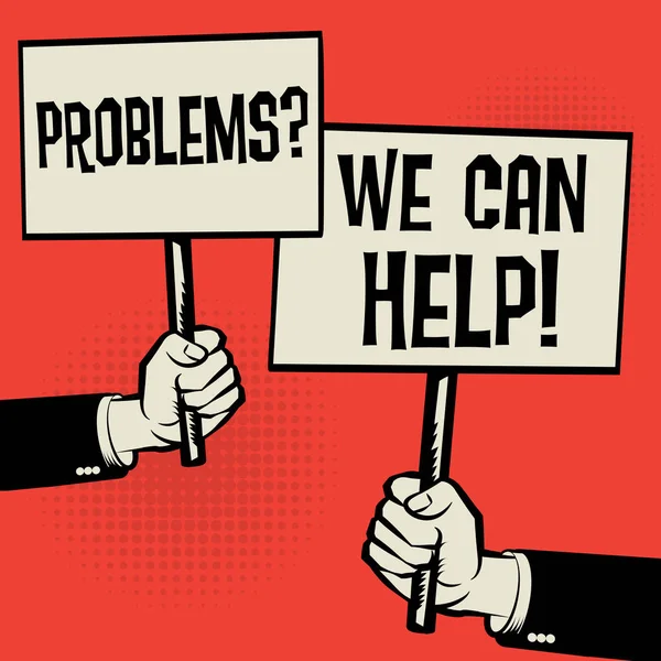 Probleme? Wir können helfen! — Stockvektor
