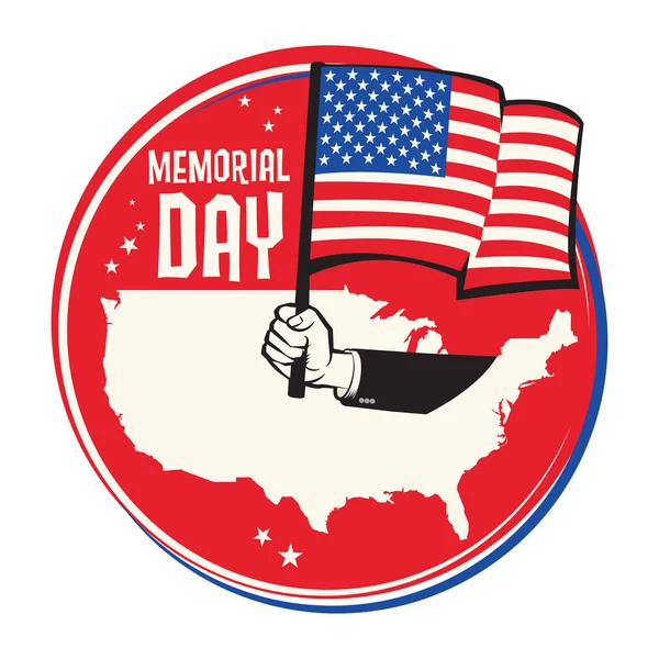 Tarjeta de felicitación Memorial Day — Archivo Imágenes Vectoriales