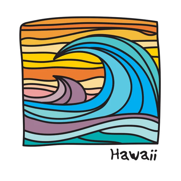 Hawaii beach, surfer affisch — Stock vektor