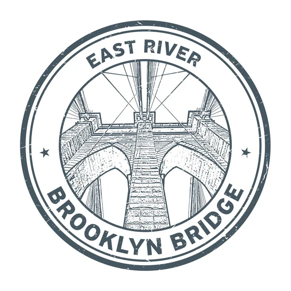 Brooklyn Köprüsü'nün damgası — Stok Vektör