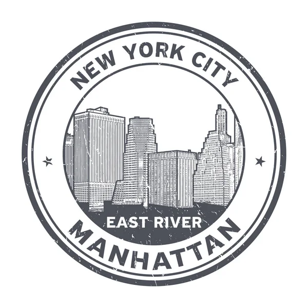 Manhattan Skyline stempel — Wektor stockowy