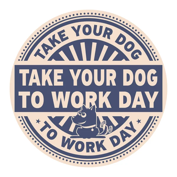 Senin köpek için iş günü damgası almak — Stok Vektör
