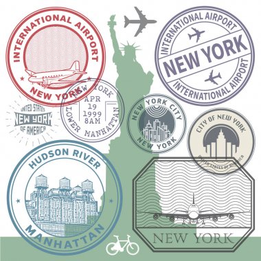 Retro ABD Havaalanı pulları ayarla
