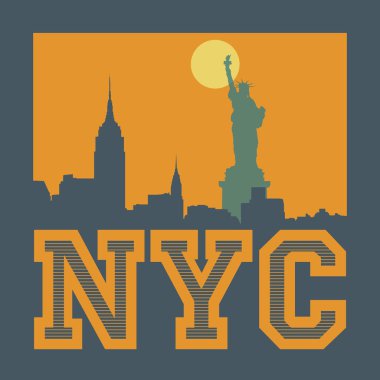 Manhattan, New York city, siluet çizimi