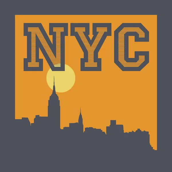 Manhattan, ville de New York, illustration de silhouette — Image vectorielle