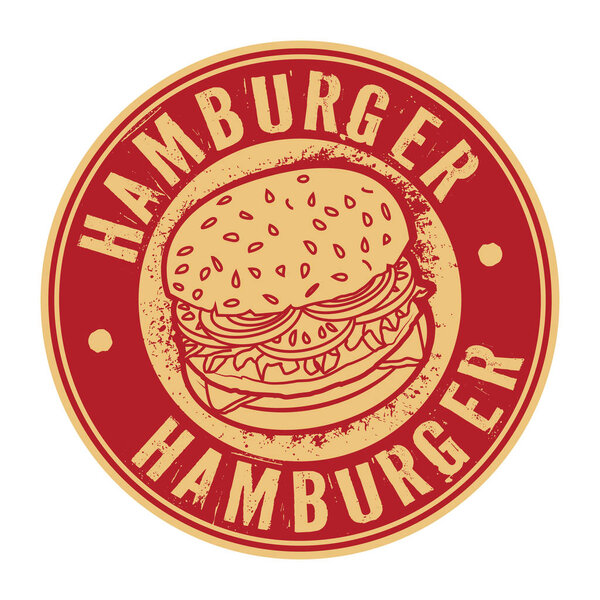 Stamp or label with big burger 