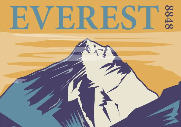 Mountain Everest, hegymászás, túrázás, túrázás — Stock Vector