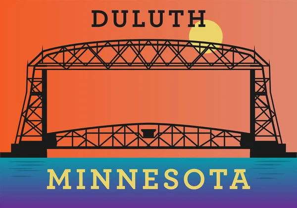 Puente aéreo de ferry en Duluth — Vector de stock