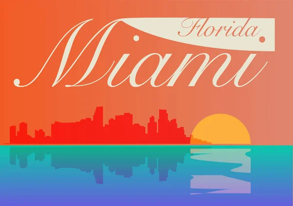 Miami Beach, Floryda plakat plażowy — Wektor stockowy