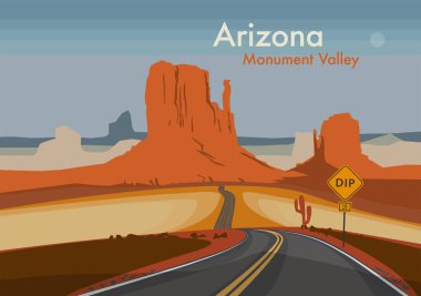 Çöl manzarası. Arizona Anıt Vadisi
