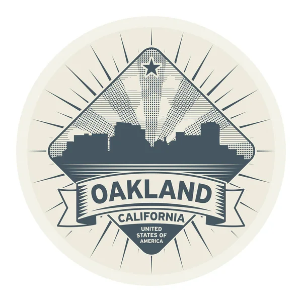 Stamp or label with name of Oakland, California — Stock Vector