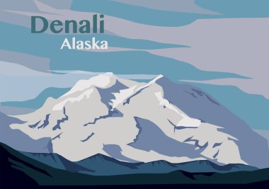 Denali tepesi Alaska 'daki Denali Milli Parkı' nda.