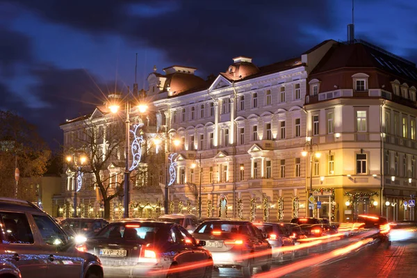 Cars in the night traffic jam — Stock Photo, Image