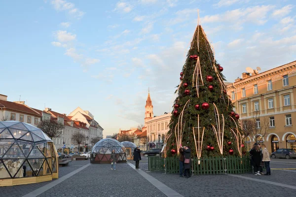 Christmas decorations in Vilnius old Town — Stock Photo, Image