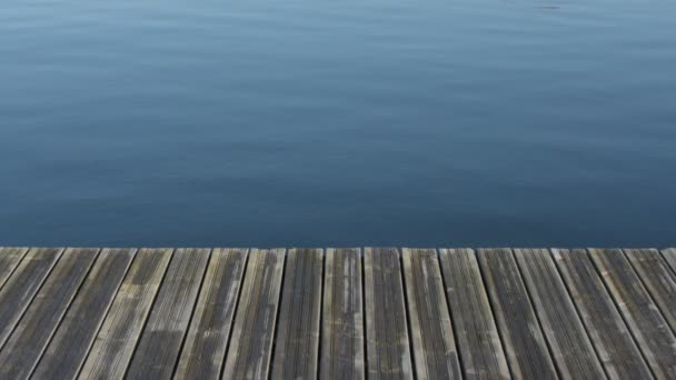 Vista Del Muelle Madera Muelle Lago — Vídeos de Stock