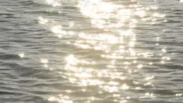 Luz Solar Refletida Água Lago Fundo Bokeh Água — Vídeo de Stock