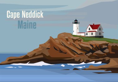 The Cape Neddick Light, York, Maine clipart