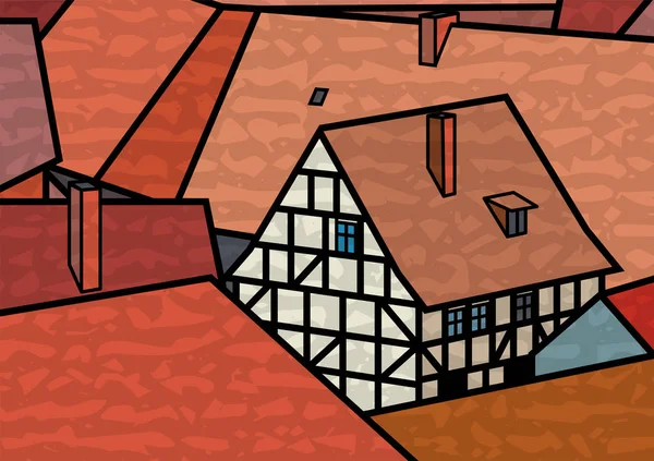 古い家、家、建物の屋根の背景 — ストックベクタ