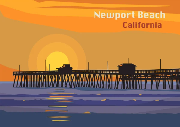 Newport Beach, Californie, États-Unis — Image vectorielle