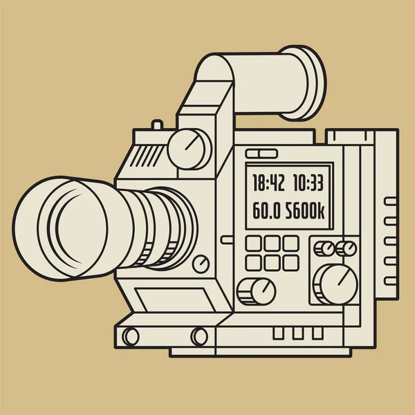 Cámara de cine digital profesional — Archivo Imágenes Vectoriales