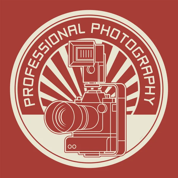 Insignia o sello de fotografía profesional — Vector de stock