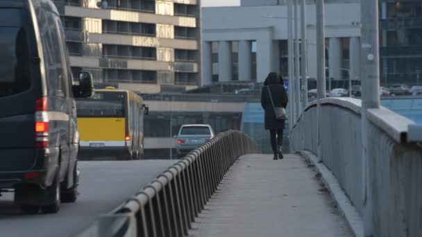 Vilna Enero Personas Identificadas Tráfico Centro Ciudad Enero 2020 Vilna — Vídeos de Stock