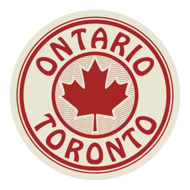 Kanada 'nın sembolü - Maple Leaf, ve metin Ontario ve Toronto