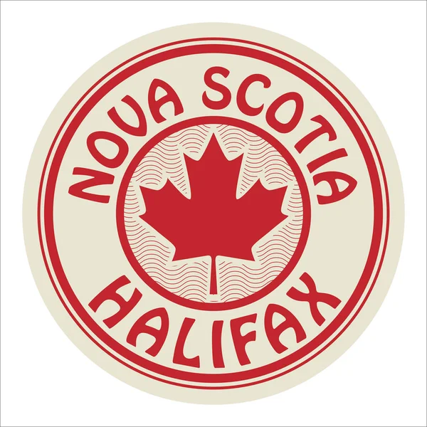 Symbol of Canada - The Maple Leaf, and text Nova Scotia and Hali — Stock Vector