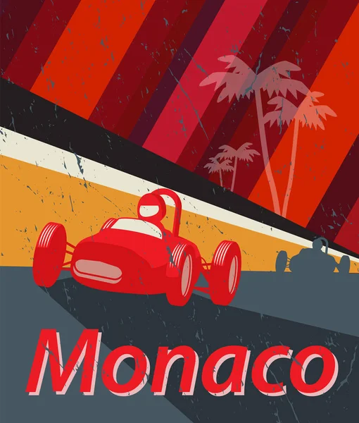 Rode Racing auto, Monaco race, ontwerp — Stockvector