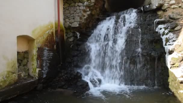 Diga Portata Acqua Flusso Superficiale Flusso Cascata — Video Stock