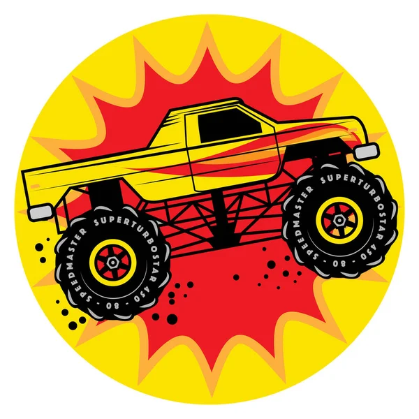 Monster Truck Vector Ilustración — Archivo Imágenes Vectoriales