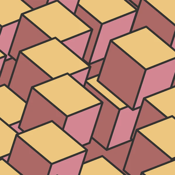 Seamless pattern of color cubes. Cube pattern — 스톡 벡터