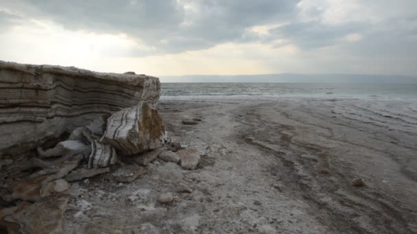 入夜后的死海海岸线 — 图库视频影像