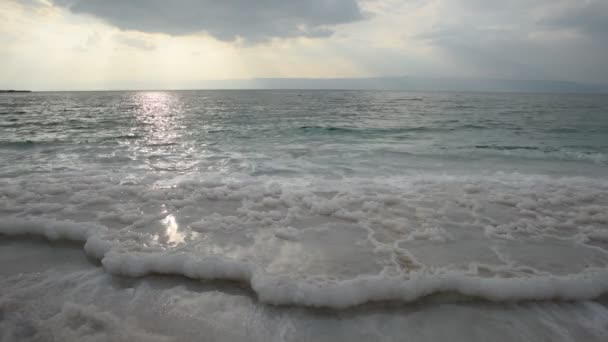 Ακτογραμμή Της Νεκράς Θάλασσας Βράδυ — Αρχείο Βίντεο