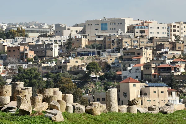Jerash Jordanie Février 2020 Vue Sur Les Bâtiments Résidentiels Ville — Photo