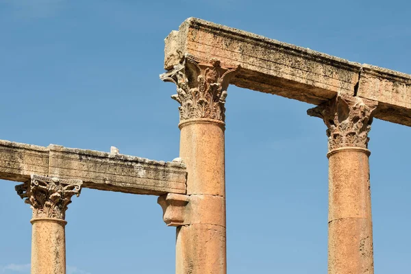 Kolommen Van Verwoeste Grieks Romeinse Stad Gerasa Jerash Jordanië — Stockfoto