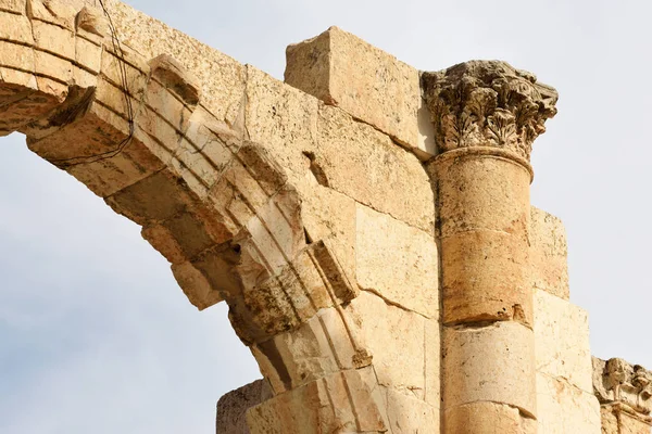 Detalles Arruinada Ciudad Grecorromana Gerasa Jerash Jordania — Foto de Stock