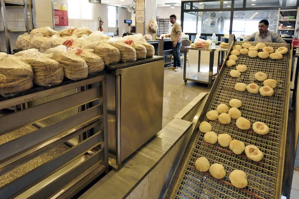 Madaba Jordan February 2020 Unidentified People Working Local Bakery Madaba — Stock Photo, Image