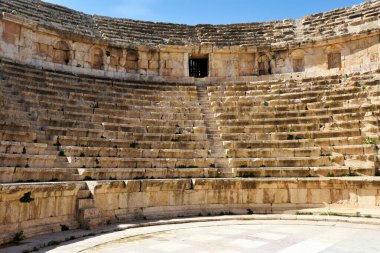 Ürdün 'ün Jerash kentindeki Gerasa antik Roma şehrinde amfiteatr